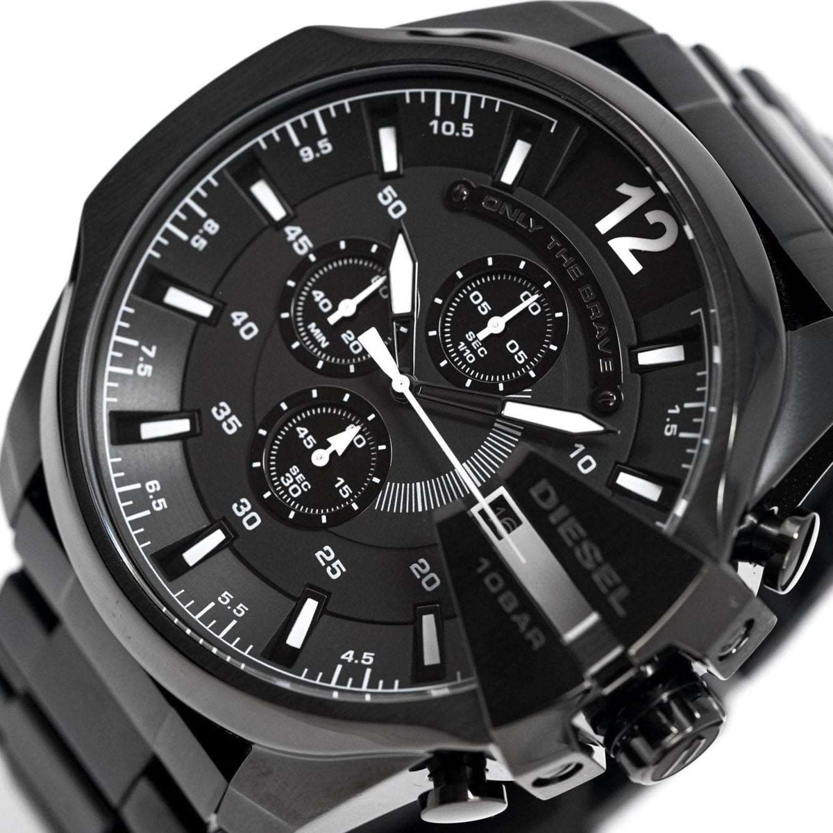 Diesel Dz4283 Men S Chronograph Mega Chief Black Pvd Watch -korean beauty