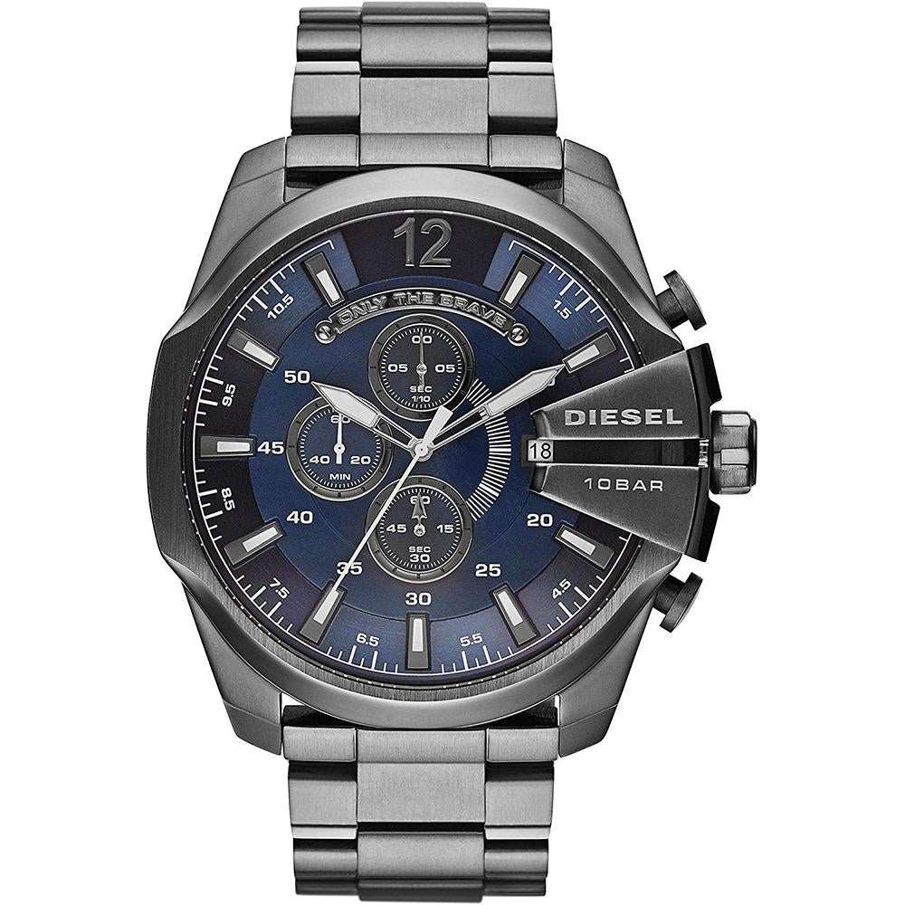 Diesel Dz4329 Men S Silver Mega Chief Chronograph Watch -korean beauty