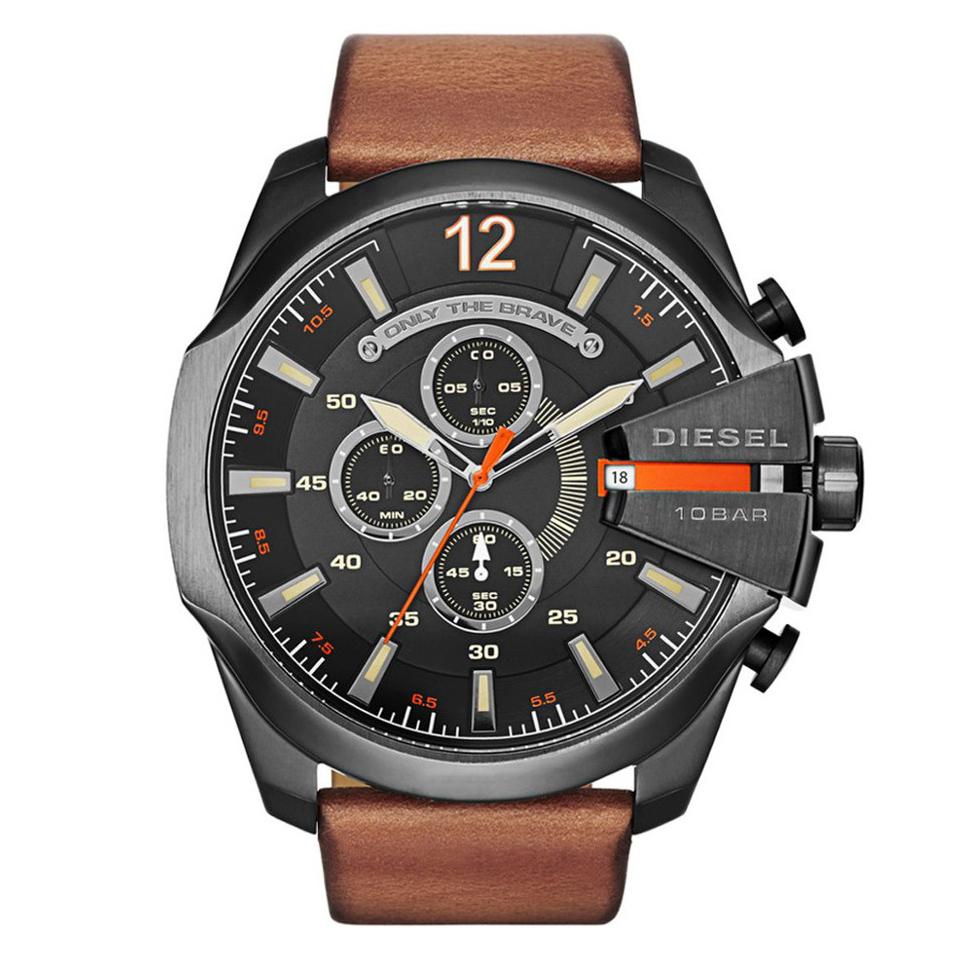 Diesel Dz4343 Men S Mega Chief Brown Chronograph Watch -korean beauty