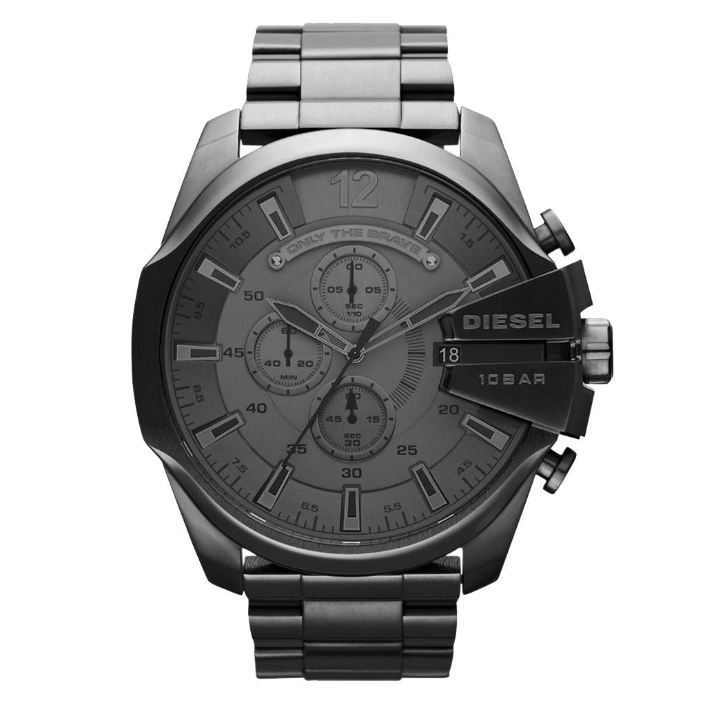 Diesel Dz4355 Men S Mega Chief Black Chronograph Watch -korean beauty