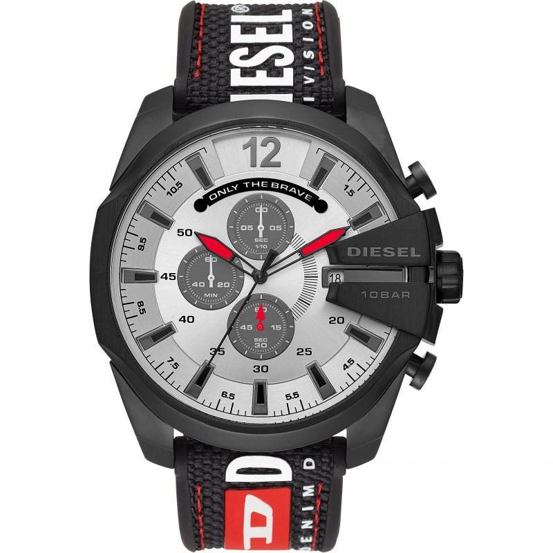 Diesel Dz4512 Men S Chronograph Mega Chief Black Grey Watch -korean beauty