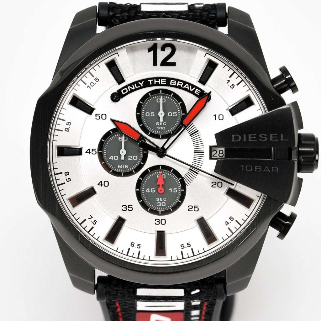 Diesel Dz4512 Men S Chronograph Mega Chief Black Grey Watch -korean beauty