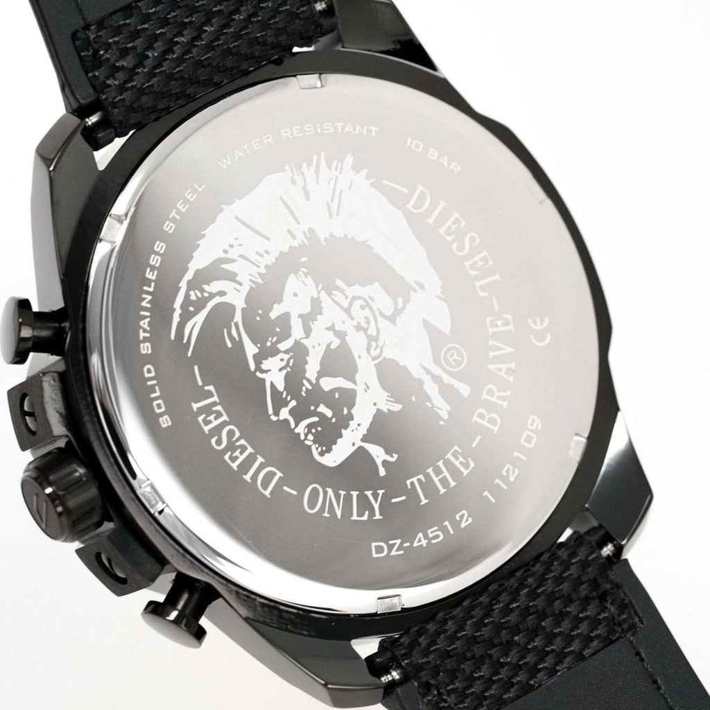 Diesel Dz4512 Men S Chronograph Mega Chief Black Grey Watch -korean beauty