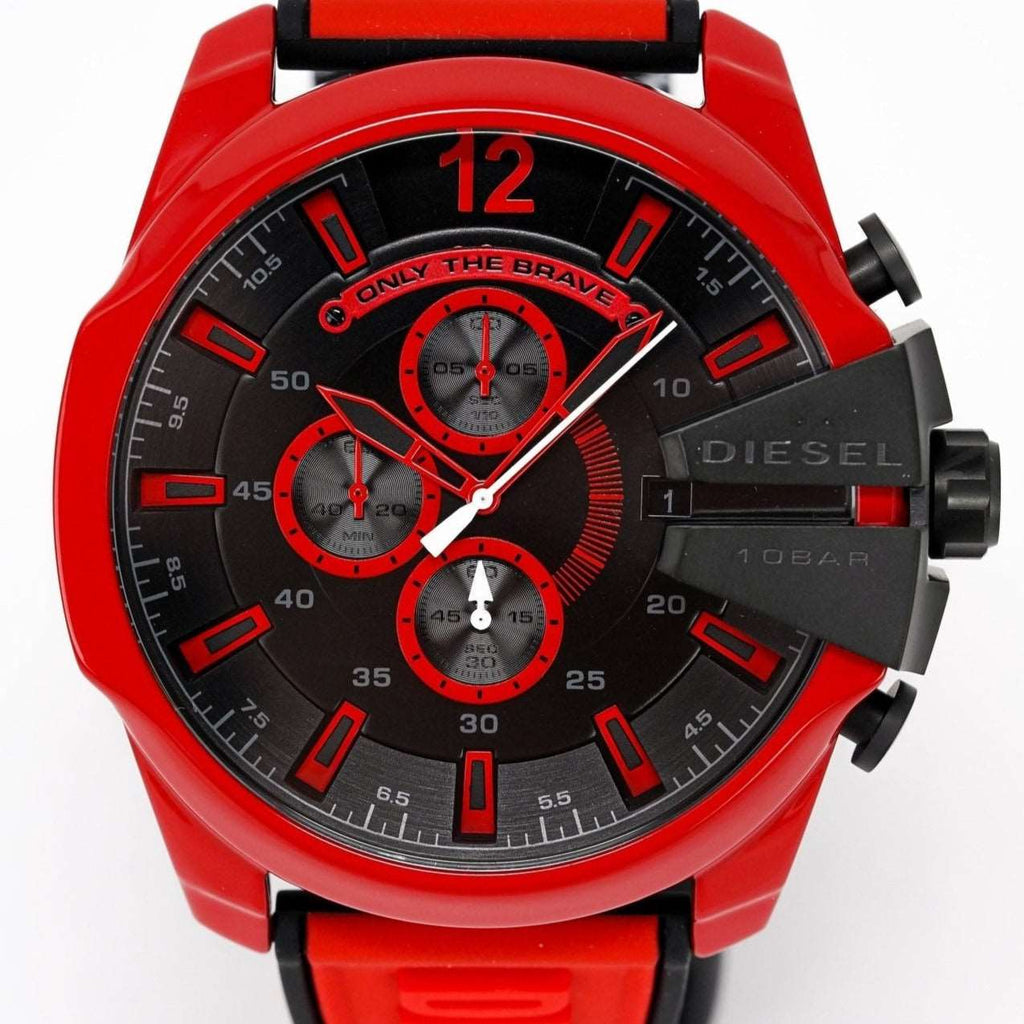 Diesel Dz4526 Men S Chronograph Mega Chief Red Watch -korean beauty
