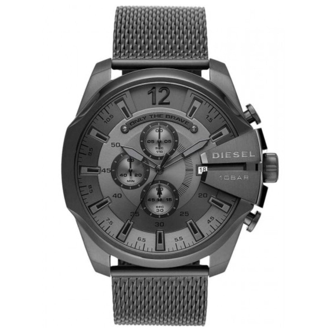 Diesel Dz4527 Men S Chronograph Mega Chief Gunmetal Mesh Watch -korean beauty