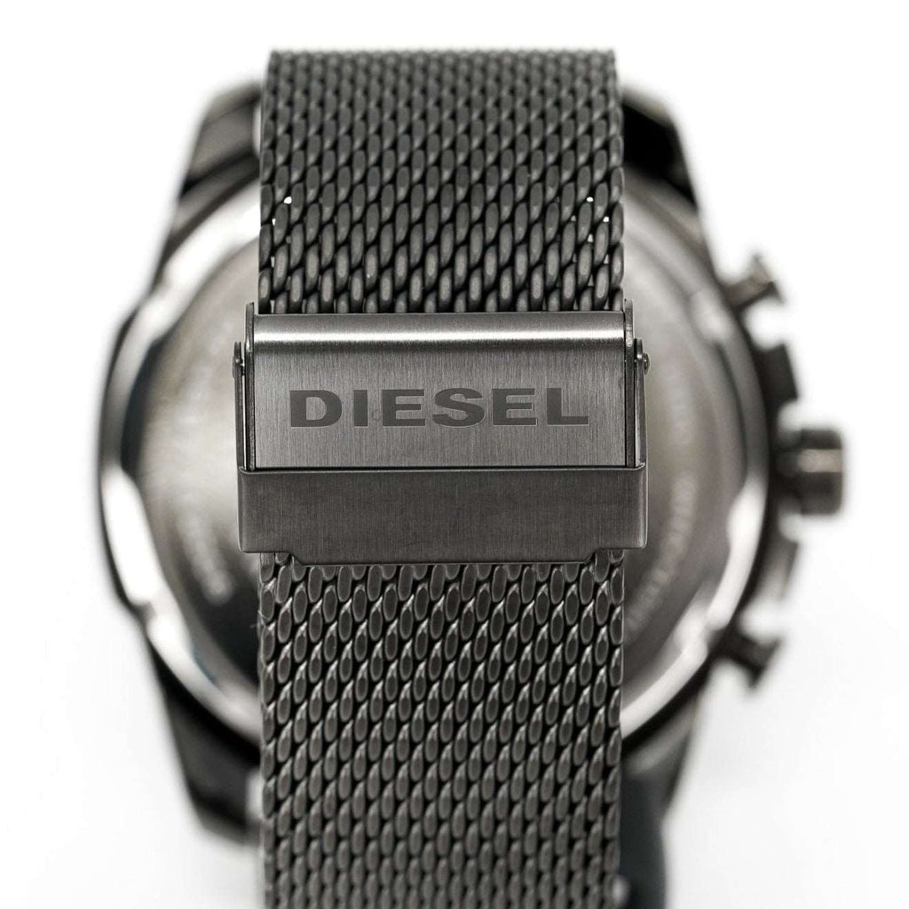 Diesel Dz4527 Men S Chronograph Mega Chief Gunmetal Mesh Watch -korean beauty