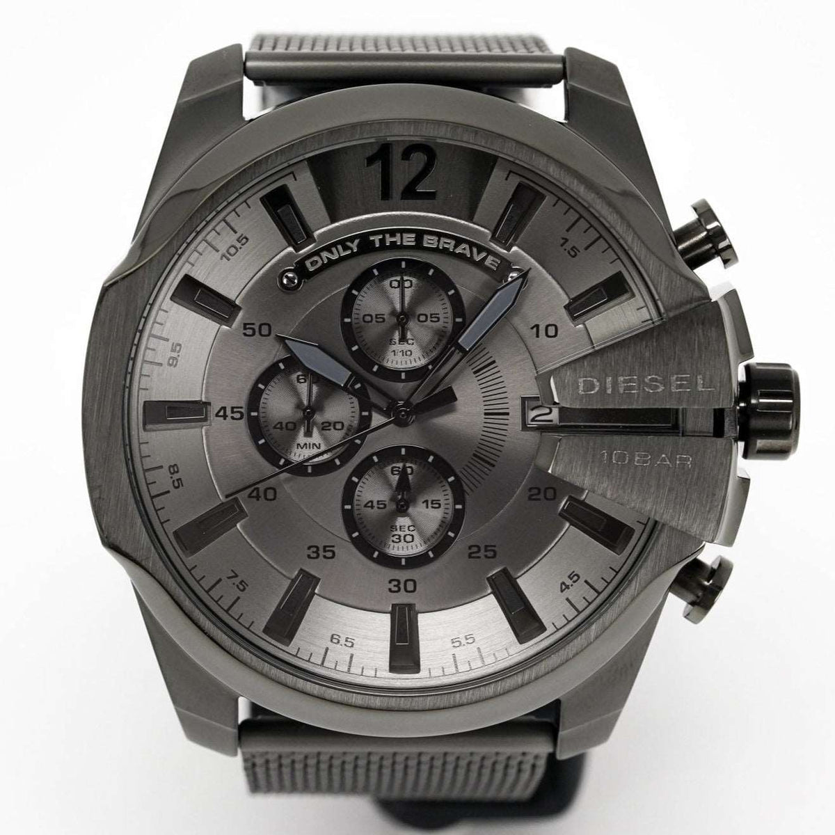 Diesel Dz4527 Men S Chronograph Mega Chief Gunmetal Mesh Watch -korean beauty