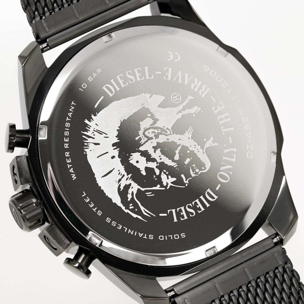 Diesel Dz4527 Men S Chronograph Mega Chief Gunmetal Mesh Watch -korean beauty
