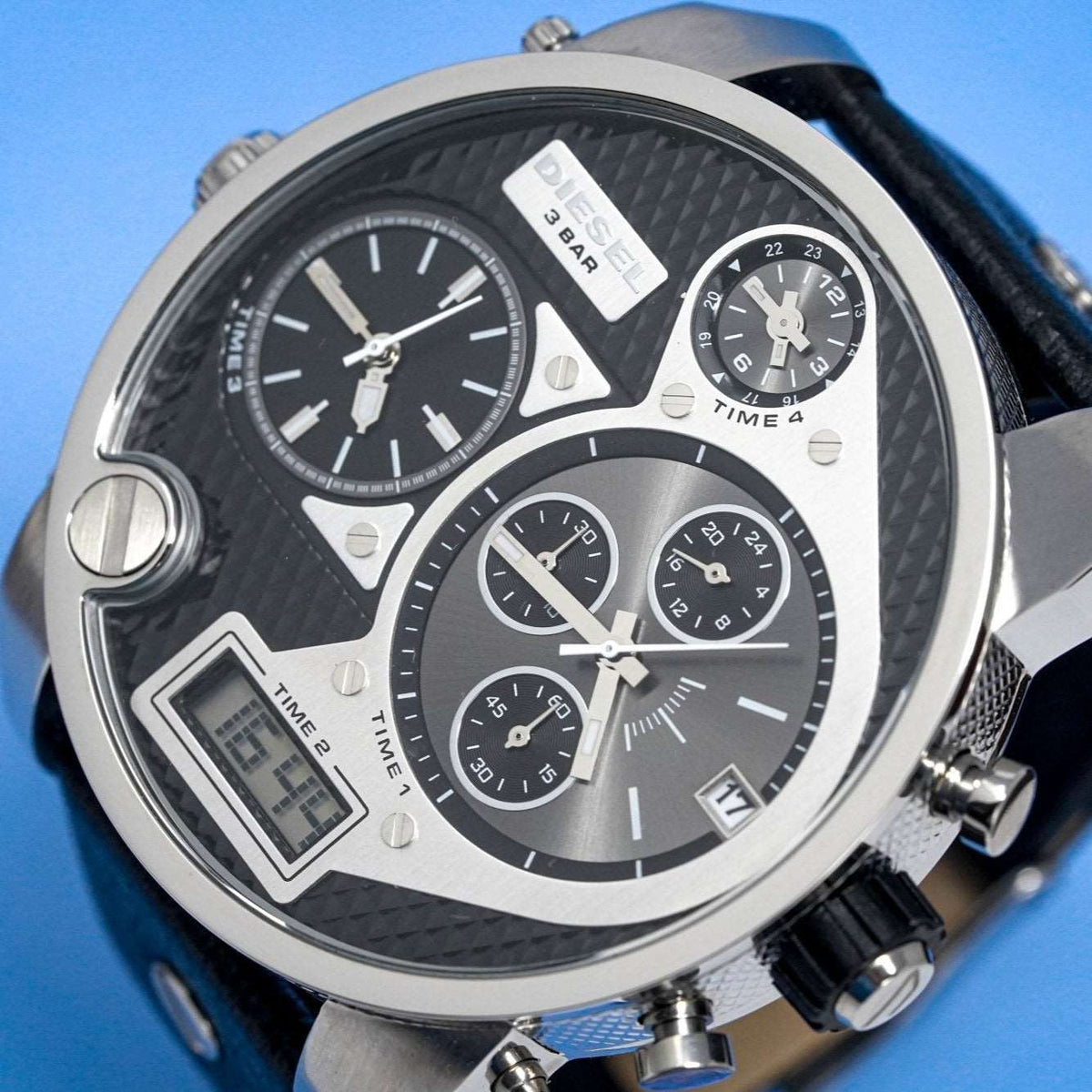 Diesel Dz7125 Men S Chronograph Big Daddy Silver Black Watch -korean beauty
