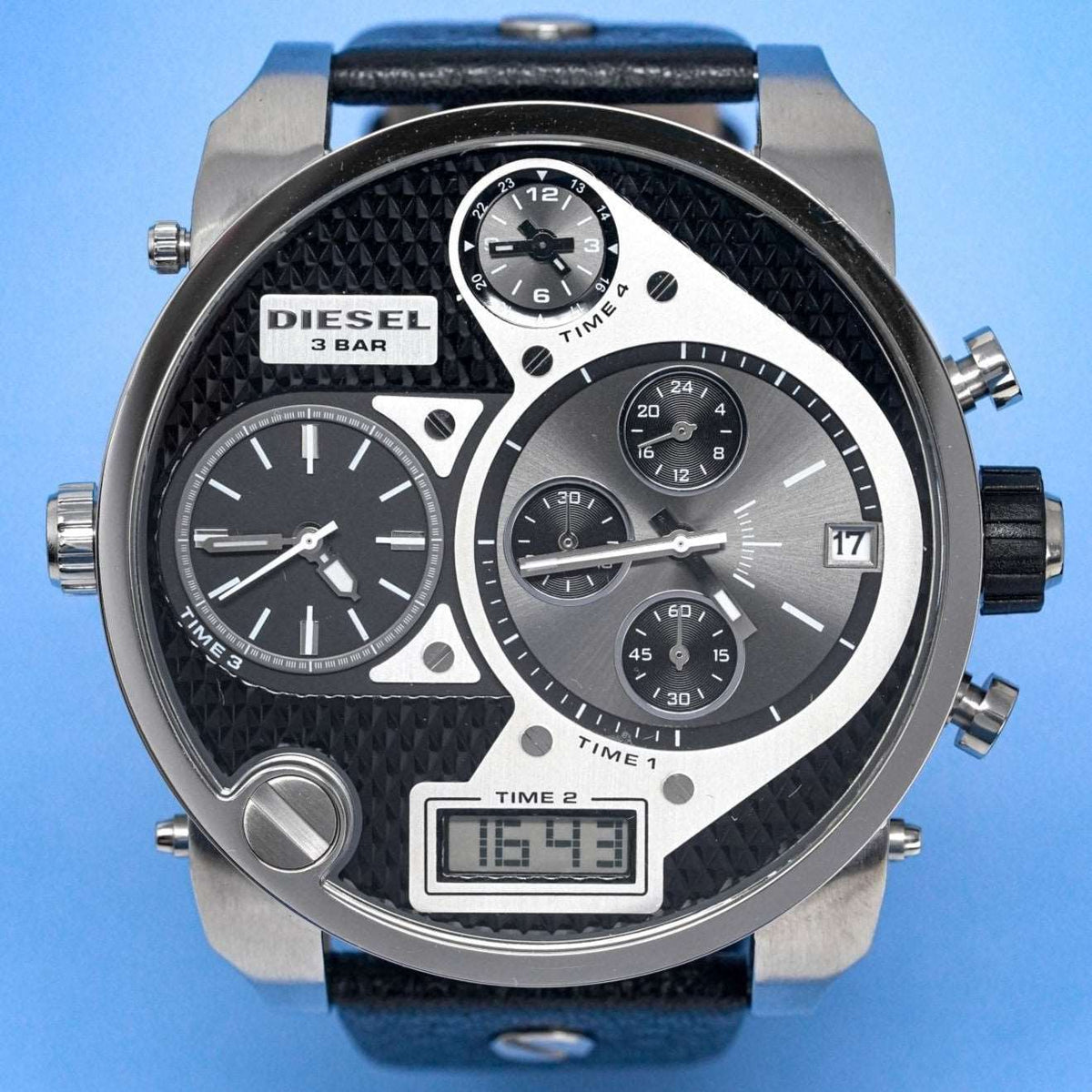 Diesel Dz7125 Men S Chronograph Big Daddy Silver Black Watch -korean beauty