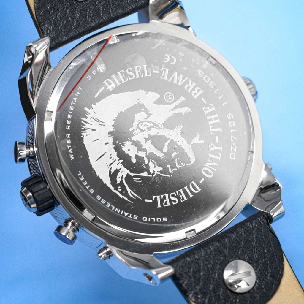 Diesel Dz7125 Men S Chronograph Big Daddy Silver Black Watch -korean beauty