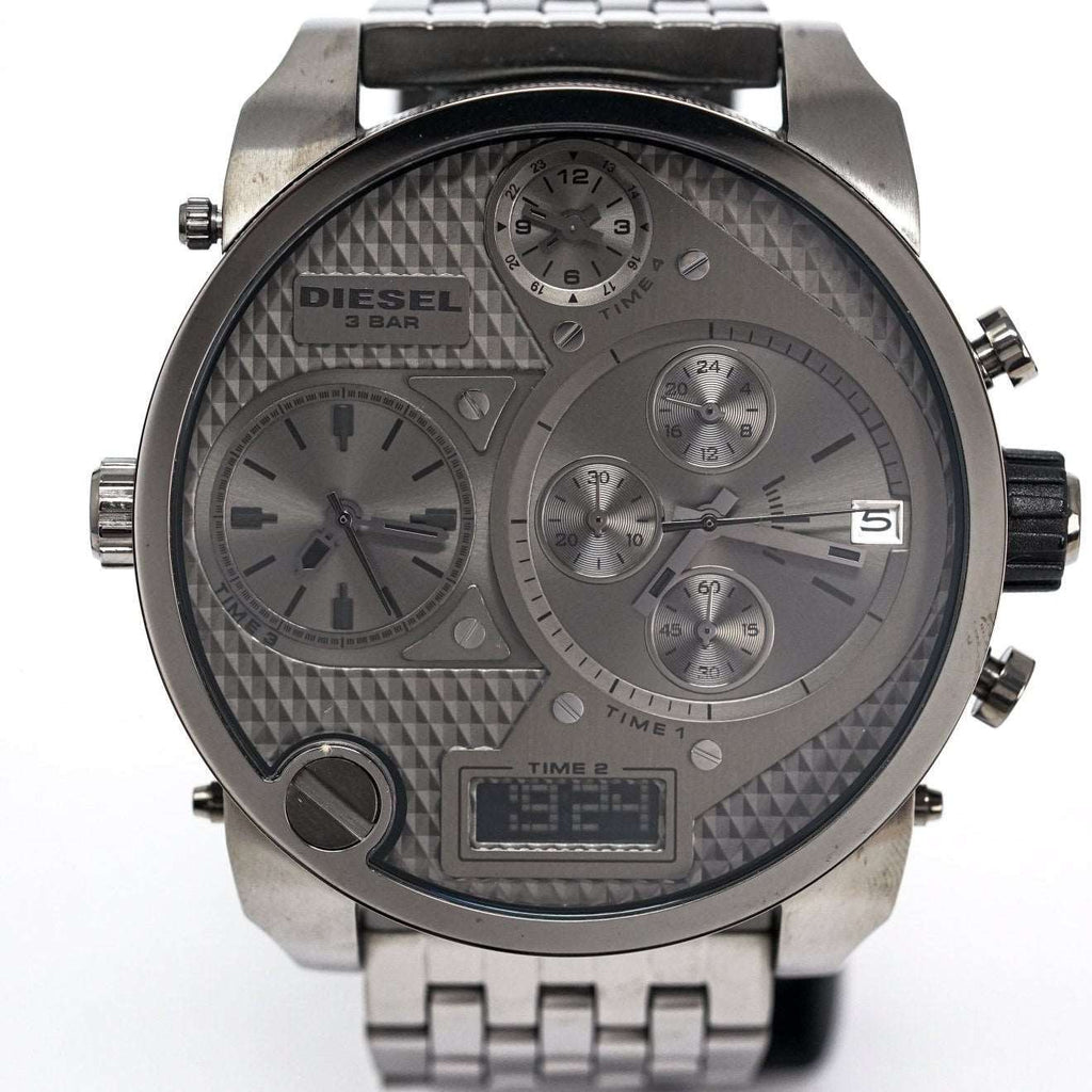 Diesel Dz7247 Men S Chronograph Big Daddy Gun Metal Watch -korean beauty