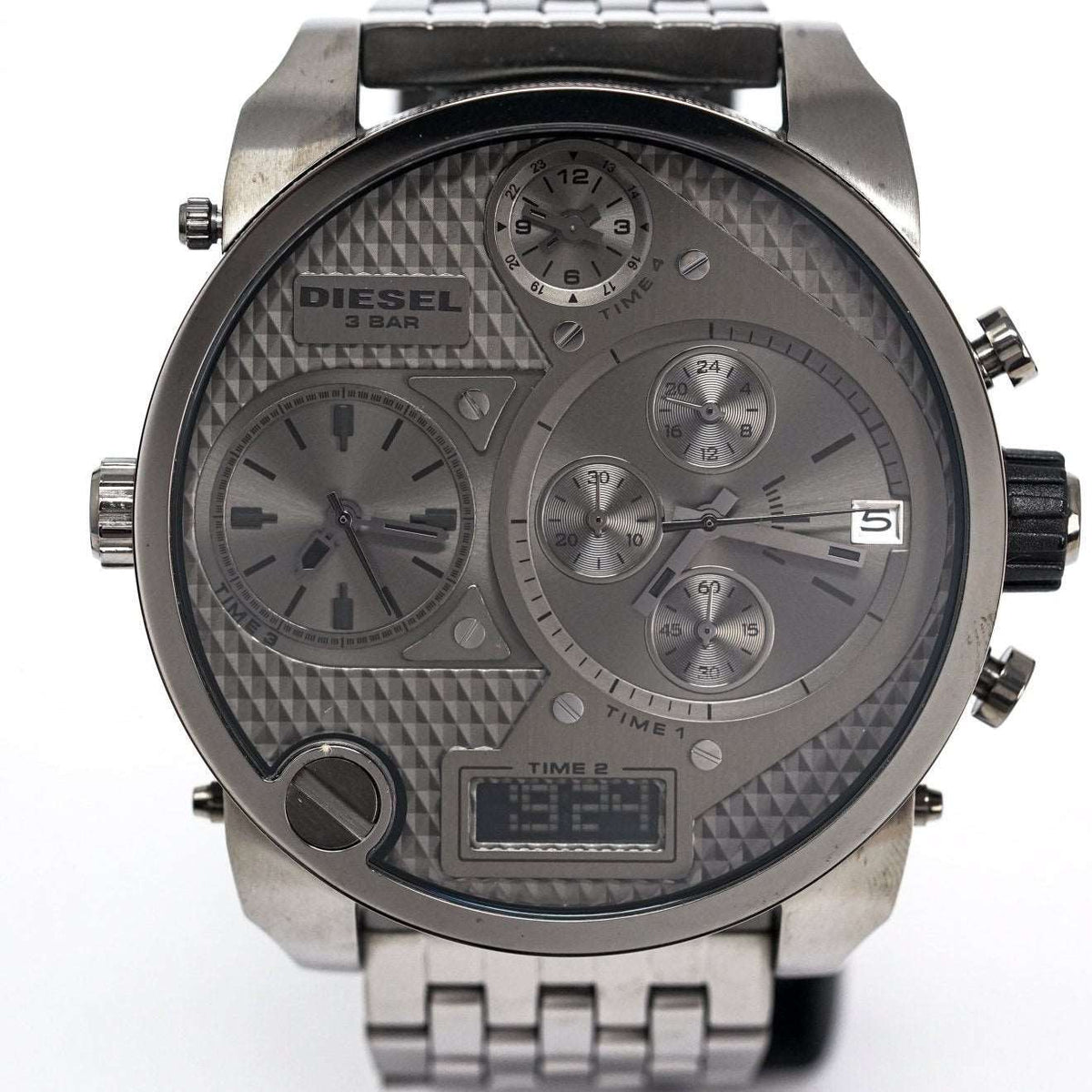 Diesel Dz7247 Men S Chronograph Big Daddy Gun Metal Watch -korean beauty