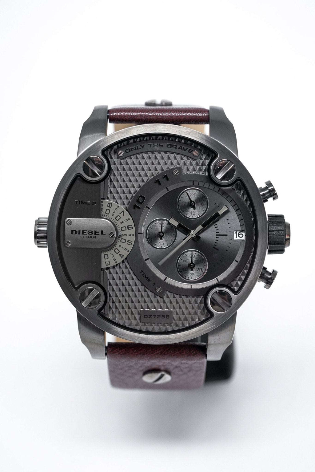 Diesel Dz7258 Men S Chronograph Little Daddy Gun Metal Brown Watch -korean beauty