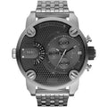 Diesel Dz7259 Men S Chronograph Little Daddy Black Silver Watch -korean beauty