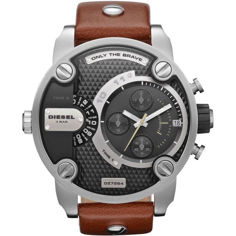 Diesel Dz7264 Men S Little Daddy Brown Chronograph Watch -korean beauty