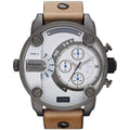 Diesel Dz7269 Men S Chronograph Little Daddy White Brown Watch -korean beauty