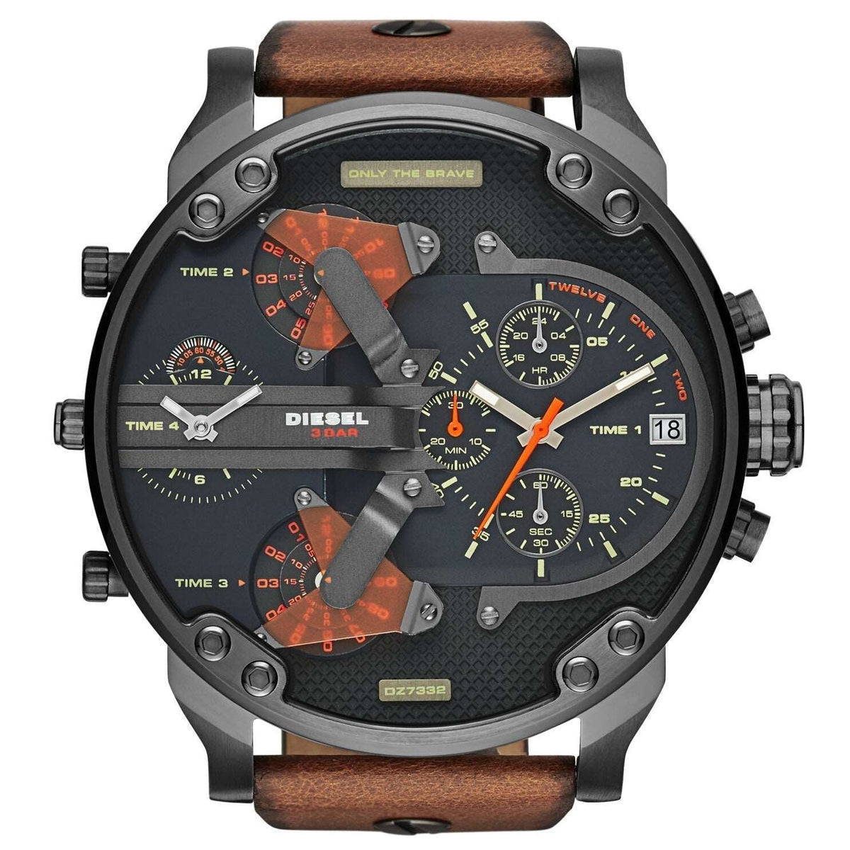 Diesel Dz7332 Men S Mr Daddy 2 0 Black Chronograph Watch -korean beauty