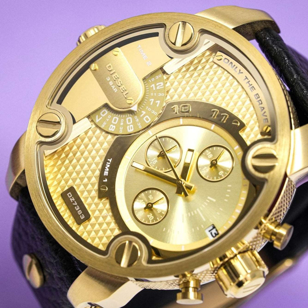 Diesel Dz7363 Men S Chronograph Little Daddy Gold Watch -korean beauty