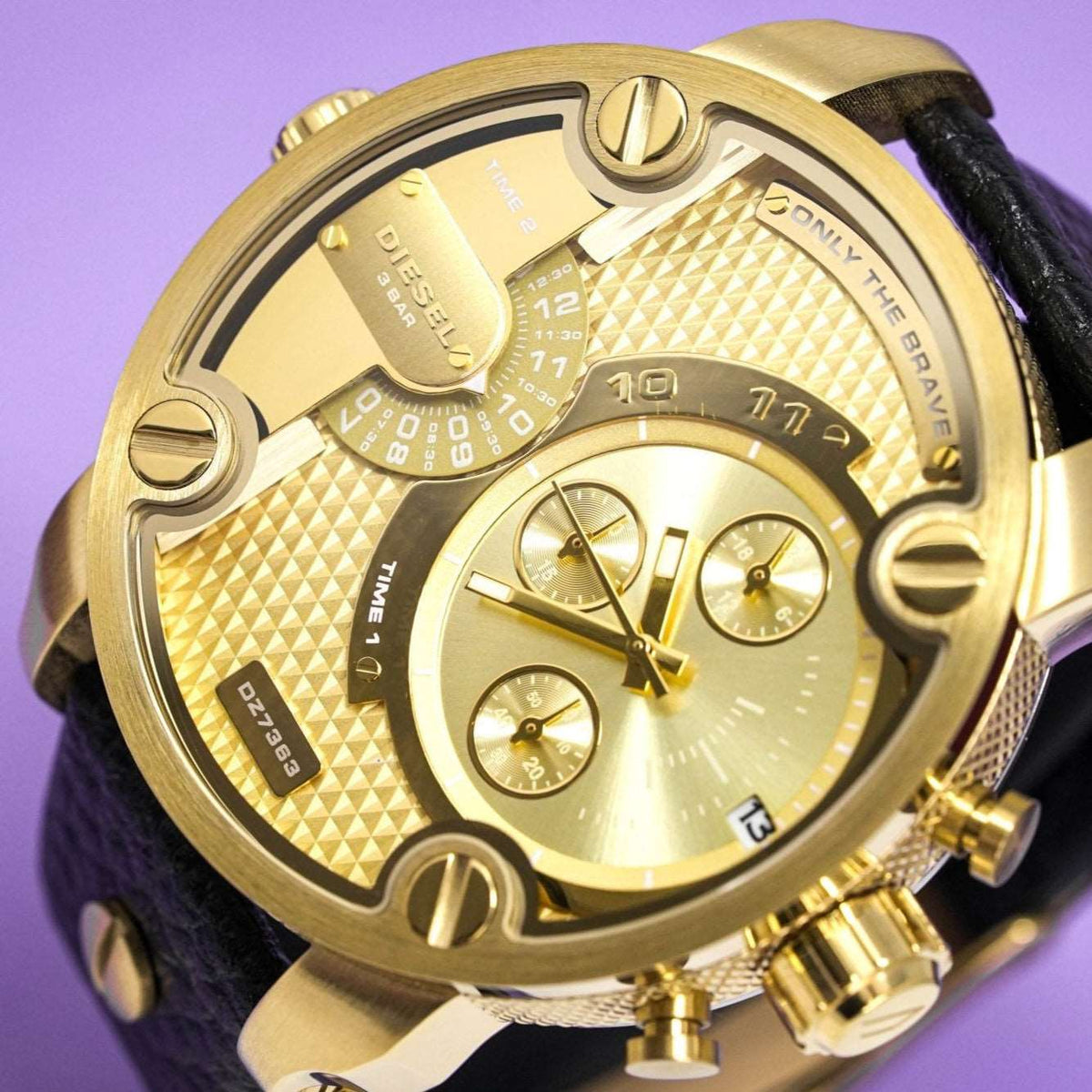 Diesel Dz7363 Men S Chronograph Little Daddy Gold Watch -korean beauty