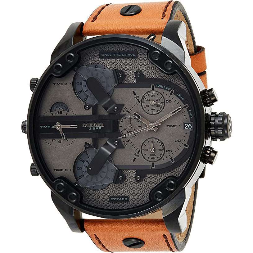 Diesel Dz7406 Men S Chronograph Mr Daddy 2 0 Brown Watch -korean beauty