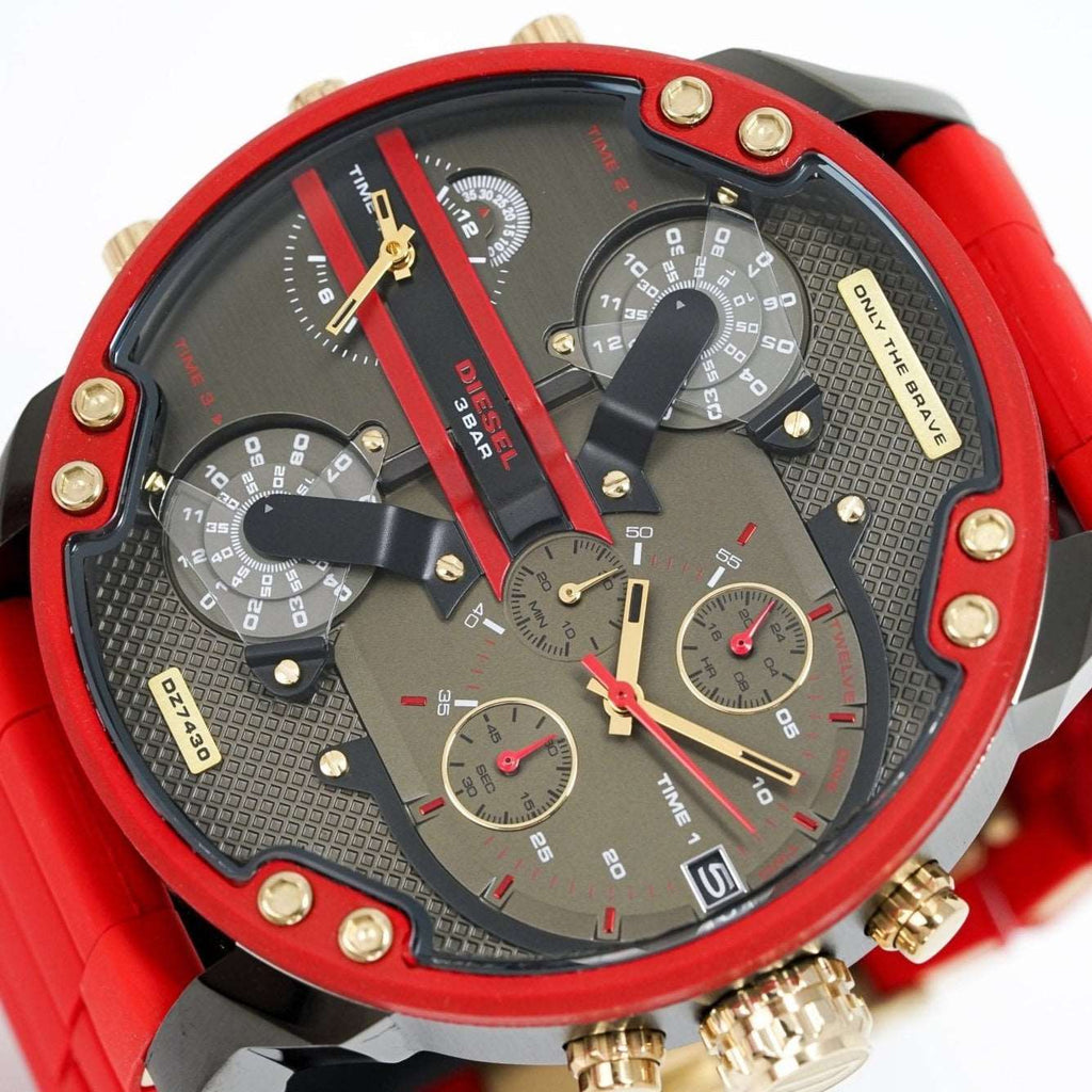 Diesel Dz7430 Men S Chronograph Mr Daddy 2 0 Red Watch -korean beauty