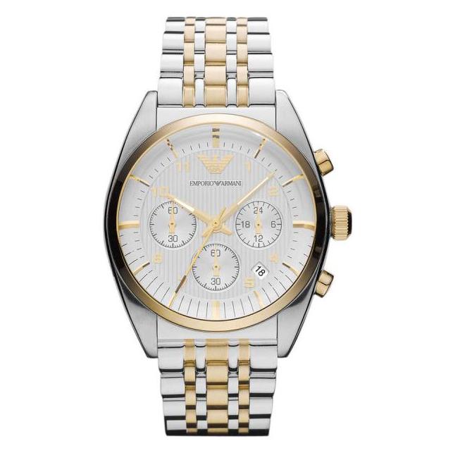 Emporio Armani Ar0396 Men S Two Tone Chronograph Watch -korean beauty
