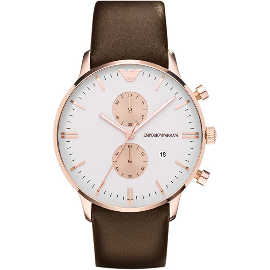 Emporio Armani Ar0398 Men S Classic Gianni Chronograph Rose Gold Watch -korean beauty