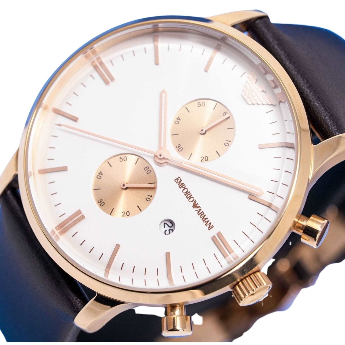 Emporio Armani Ar0398 Men S Classic Gianni Chronograph Rose Gold Watch -korean beauty