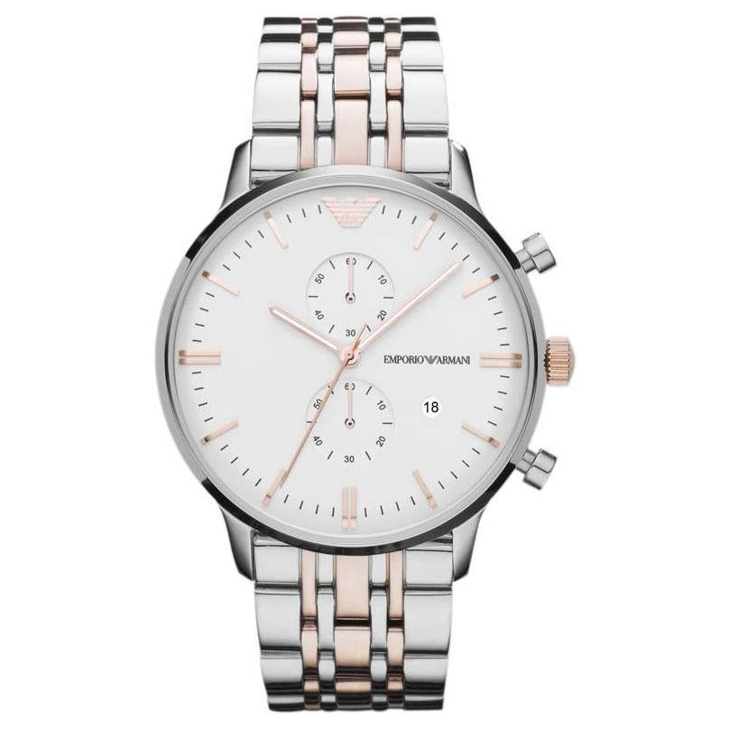 Emporio Armani Ar0399 Men S Silver Chronograph Watch -korean beauty