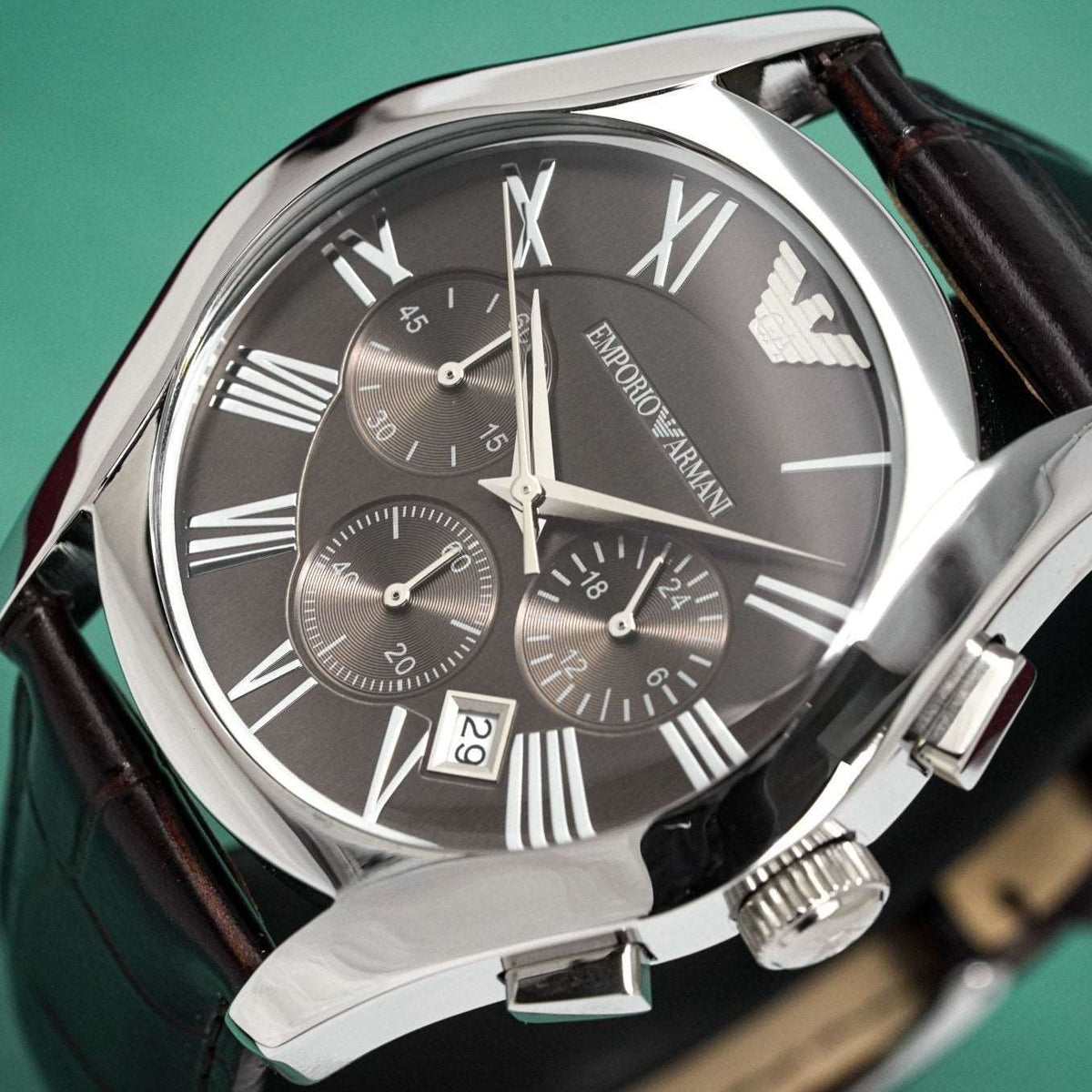 Emporio Armani Ar0671 Men S Valente Chronograph Brown Watch -korean beauty