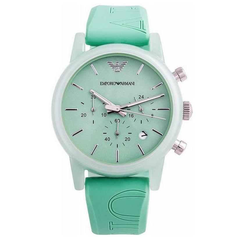 Emporio Armani Ar1057 Ladies Green Chronograph Watch -korean beauty