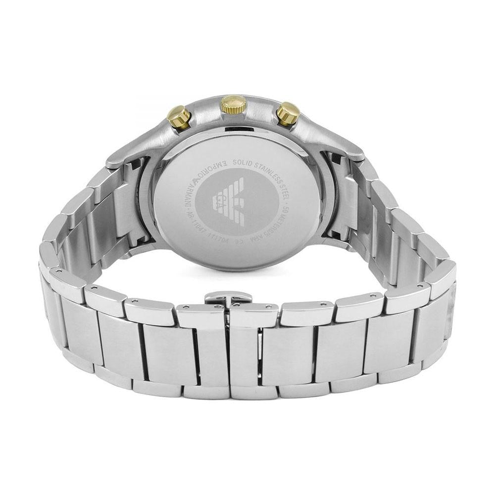Emporio Armani Ar11047 Men S Silver Chronograph Watch -korean beauty
