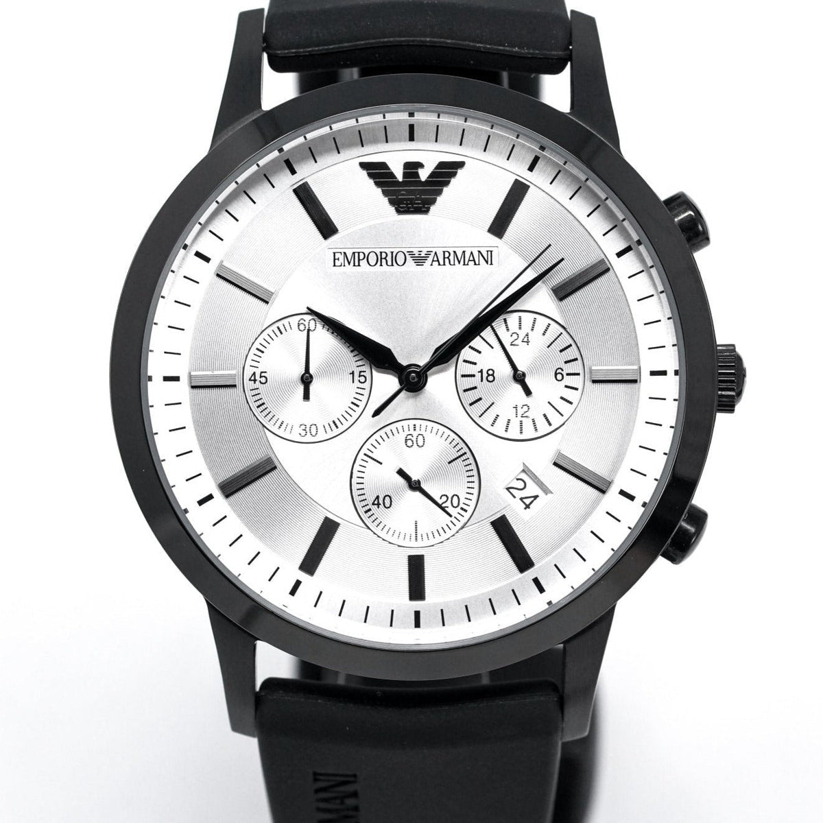 Emporio Armani Ar11048 Men S Luigi Chronograph Black Pvd Watch -korean beauty