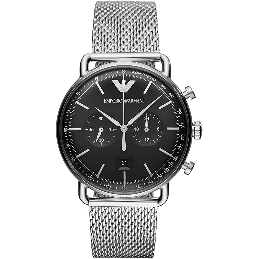 Emporio Armani Ar11104 Men S Aviator Silver Watch -korean beauty