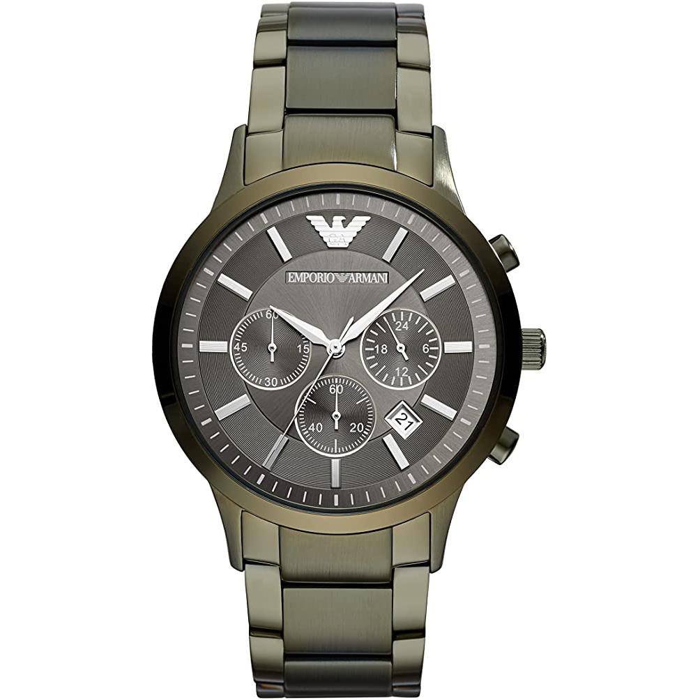 Emporio Armani Ar11117 Men S Renato Khaki Green Chronograph Watch -korean beauty
