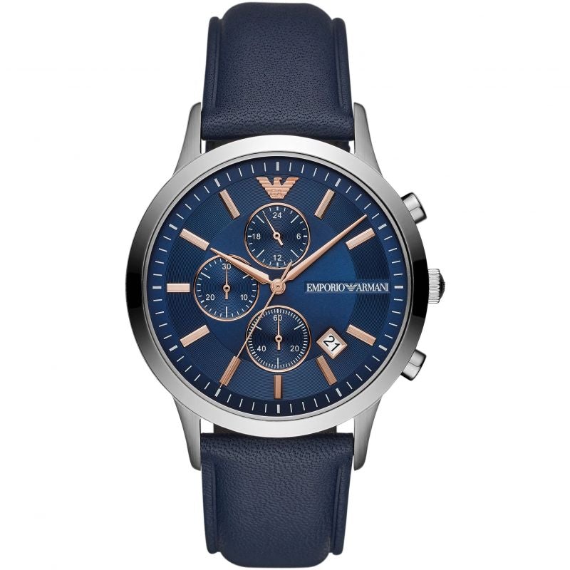 Emporio Armani Ar11216 Men S Renato Blue Chronograph Watch -korean beauty