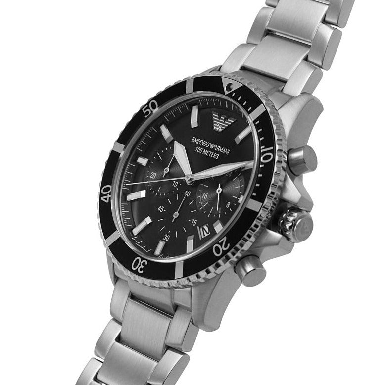 Emporio Armani Ar11360 Men S Diver Chronograph Steel Watch -korean beauty