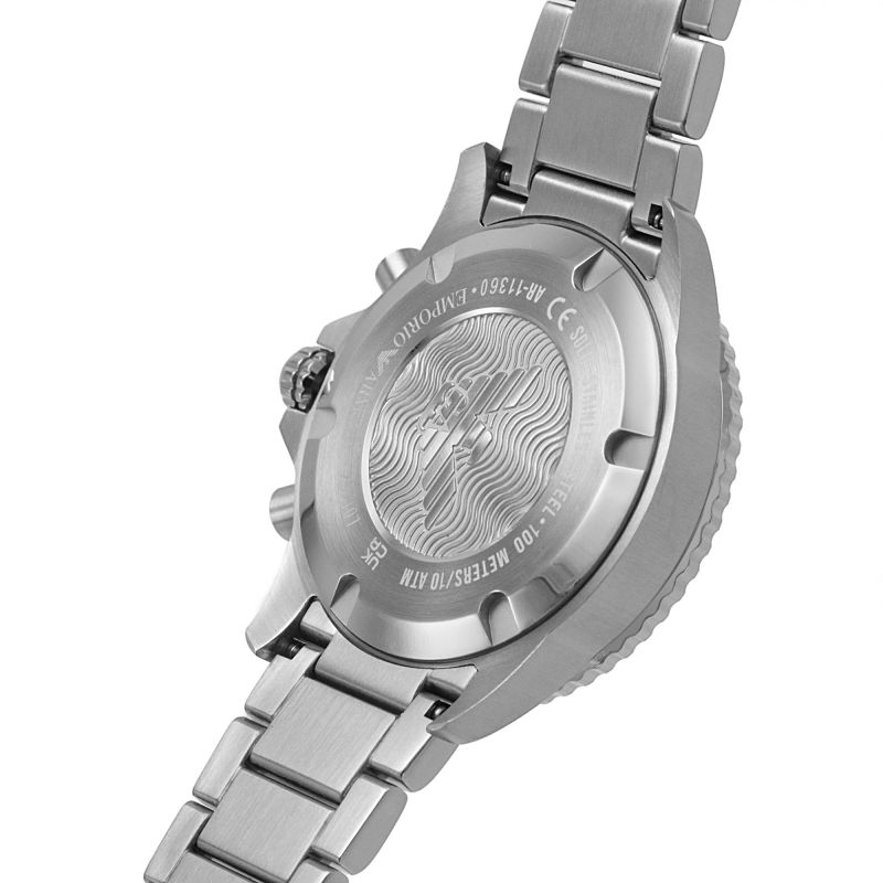 Emporio Armani Ar11360 Men S Diver Chronograph Steel Watch -korean beauty