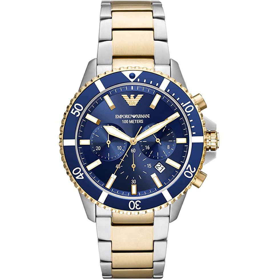 Emporio Armani Ar11362 Men S Chronograph Diver Blue Watch -korean beauty