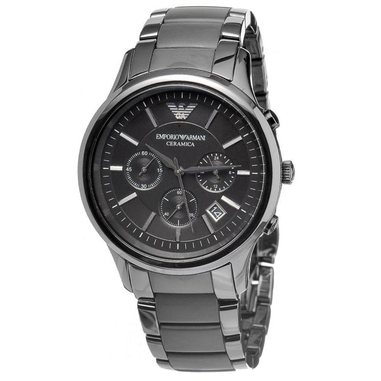 Emporio Armani Ar1452 Men S Chronograph Ceramica Black Watch -korean beauty