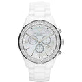 Emporio Armani Ar1456 Ladies White Crystal Watch -korean beauty