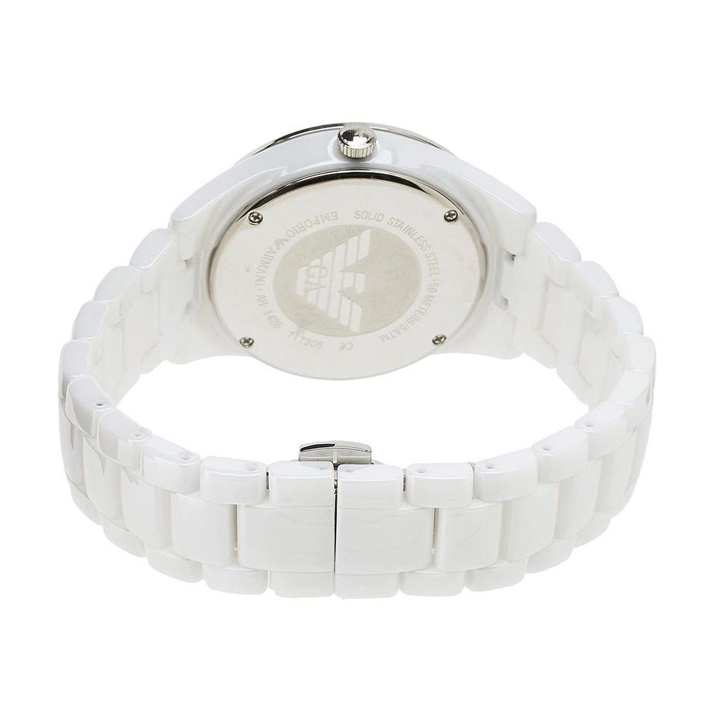Emporio Armani Ar1456 Ladies White Crystal Watch -korean beauty