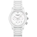 Emporio Armani Ar1499 Men S White Chronograph Watch -korean beauty