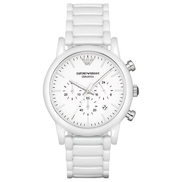 Emporio Armani Ar1499 Men S White Chronograph Watch -korean beauty