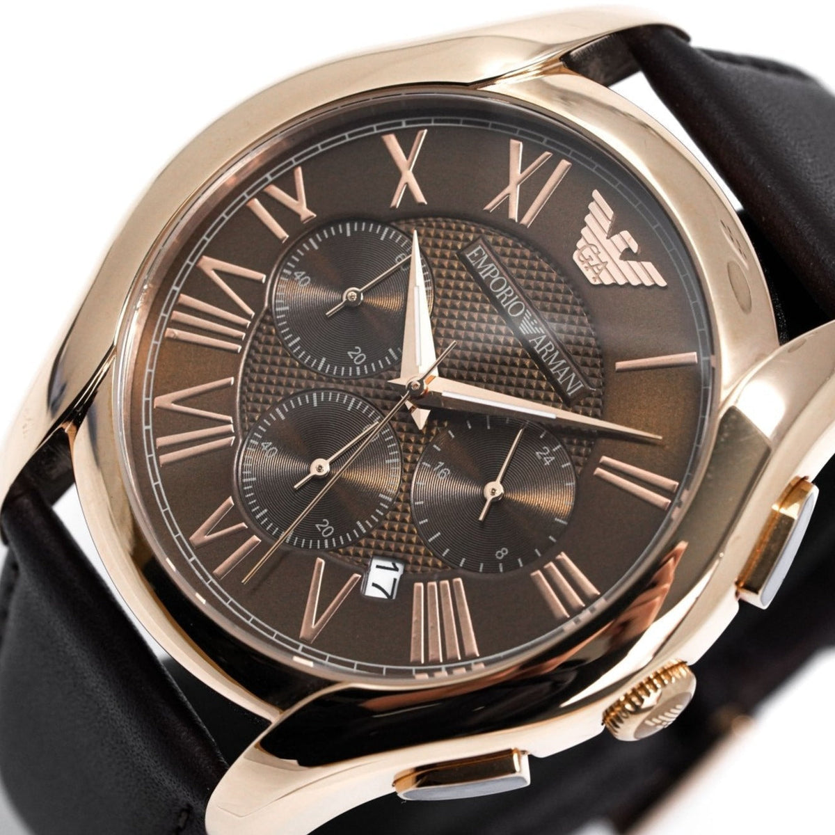 Emporio Armani Ar1701 Men S Chronograph Rose Gold Pvd Watch -korean beauty