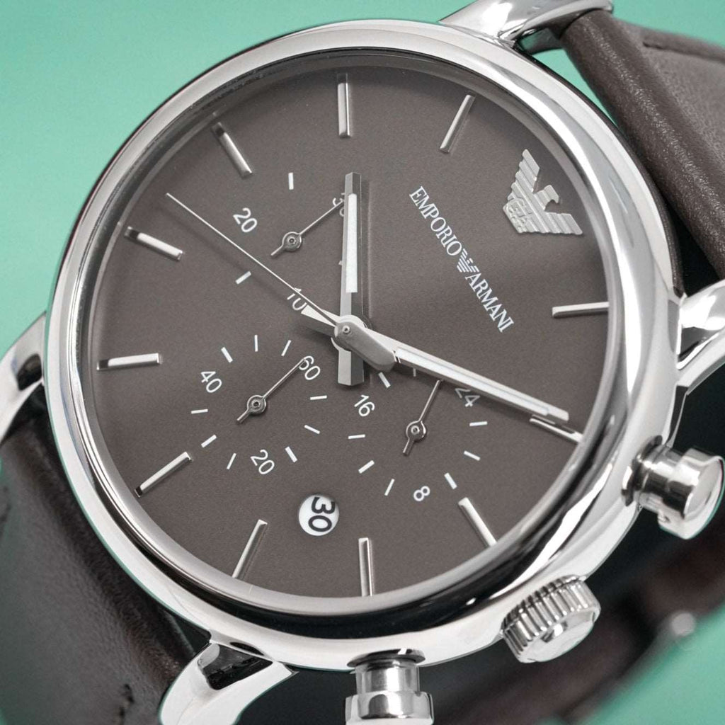 Emporio Armani Ar1734 Men S Luigi Chronograph Brown Watch -korean beauty
