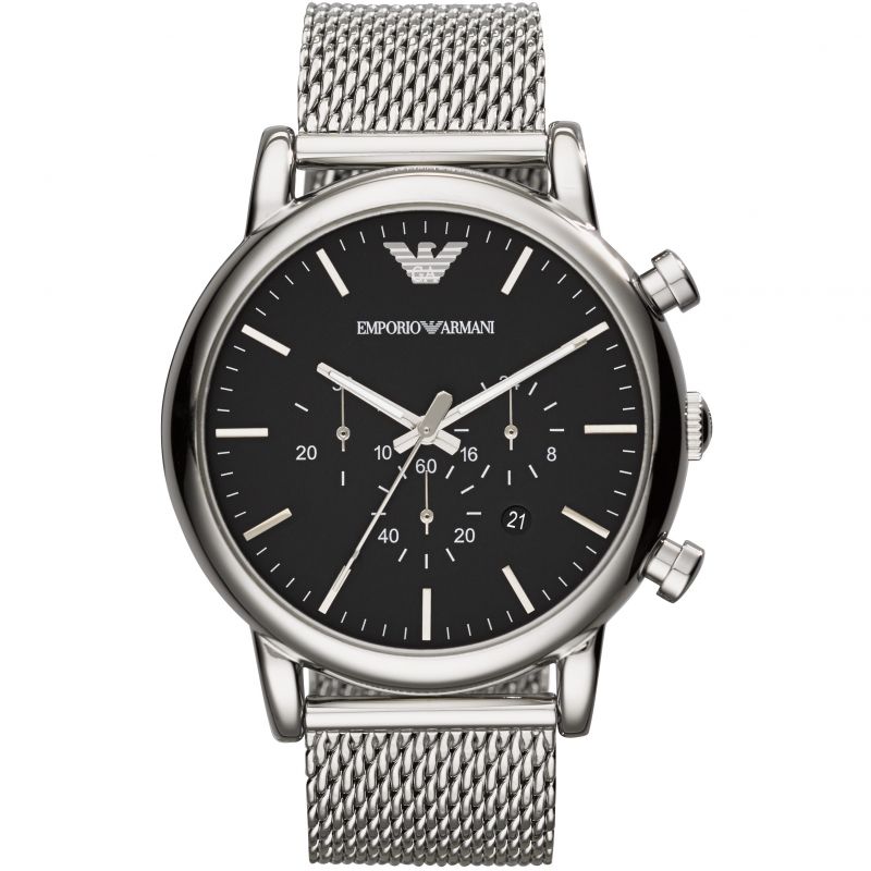 Emporio Armani Ar1808 Men S Luigi Chronograph Mesh Watch -korean beauty