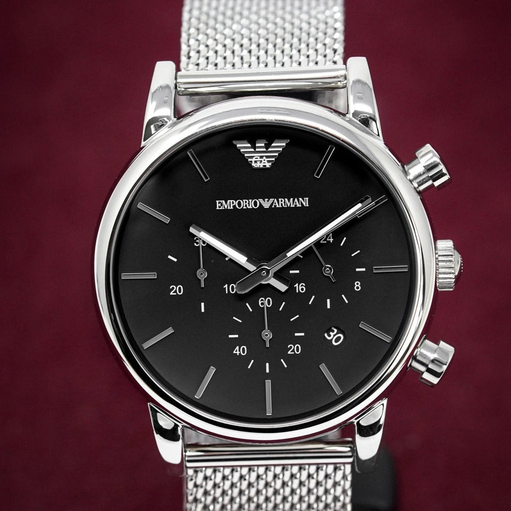 Emporio Armani Ar1808 Men S Luigi Chronograph Mesh Watch -korean beauty