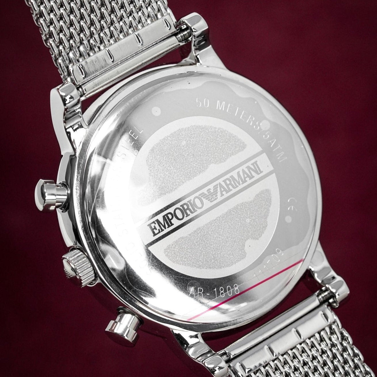 Emporio Armani Ar1808 Men S Luigi Chronograph Mesh Watch -korean beauty